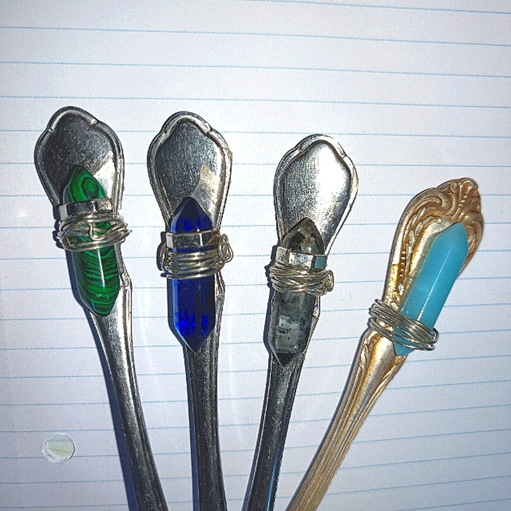 4 Crystal Spoons Gifts Coffee Set Tea Basket Add #425